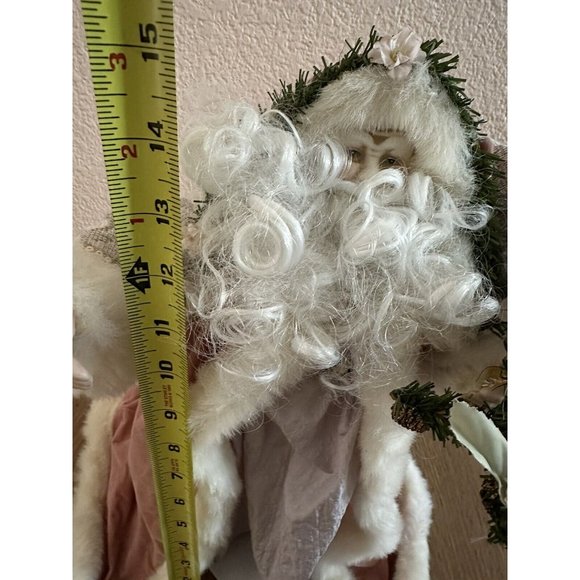 Authentic Brinns 1991 Pink Victorian Santa Fugurine 15" Tall English Pink Robe - Picture 2 of 7